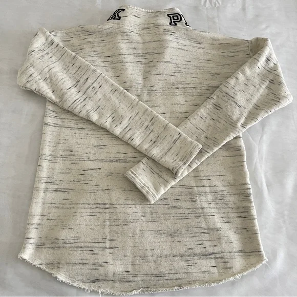 Pink Marled French Terry Cloth Pull-over Sweatshirt Size XS - Picture 8 of 11